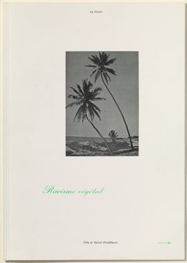 La Séance. Racisme végétal. Film de Marcel Broodthaers